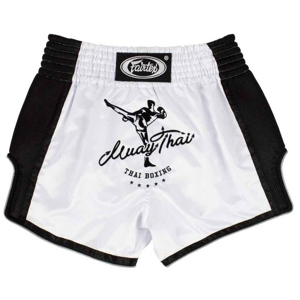 Fairtex Muay Thai Shorts BS1707 Slim Cut White/Black