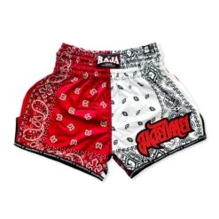Raja Boxing Muay Thai Shorts Red White Checked