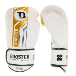 Booster Fight Gear Muay Thai Boxing Gloves BGL1 V9 White/Gold