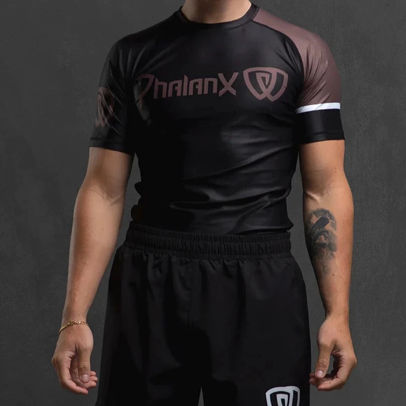 Phalanx Solider One Ranked Brown Short Sleeve Rash Guard