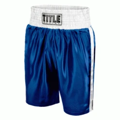 Title Boxing Classic Edge Satin Boxing Shorts Trunks Blue